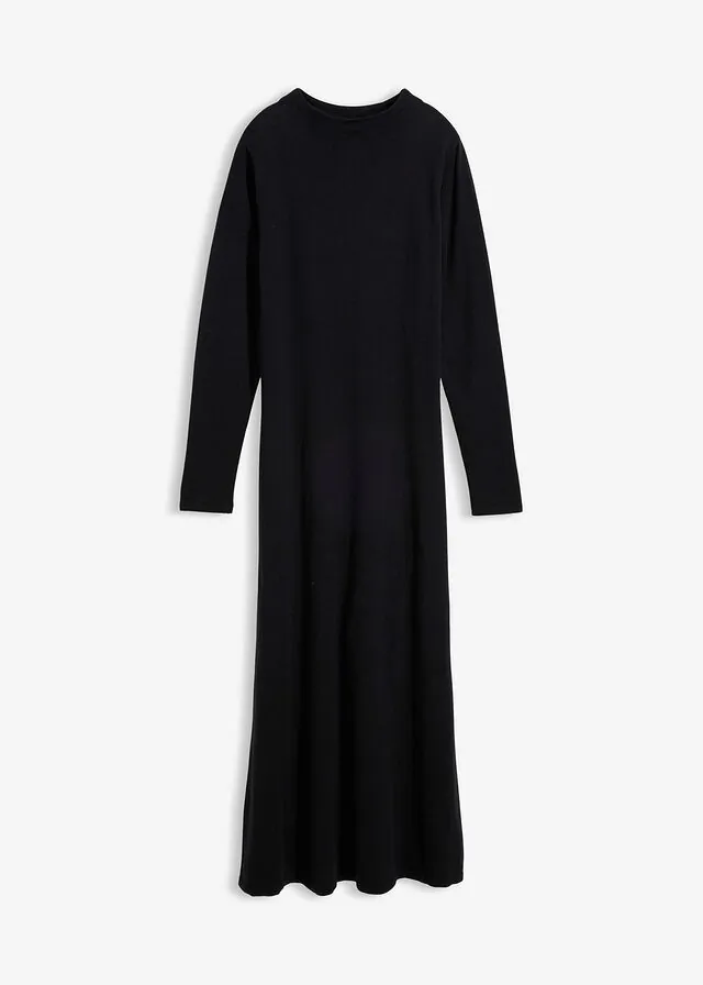 Vestido largo de punto fino con cachemir