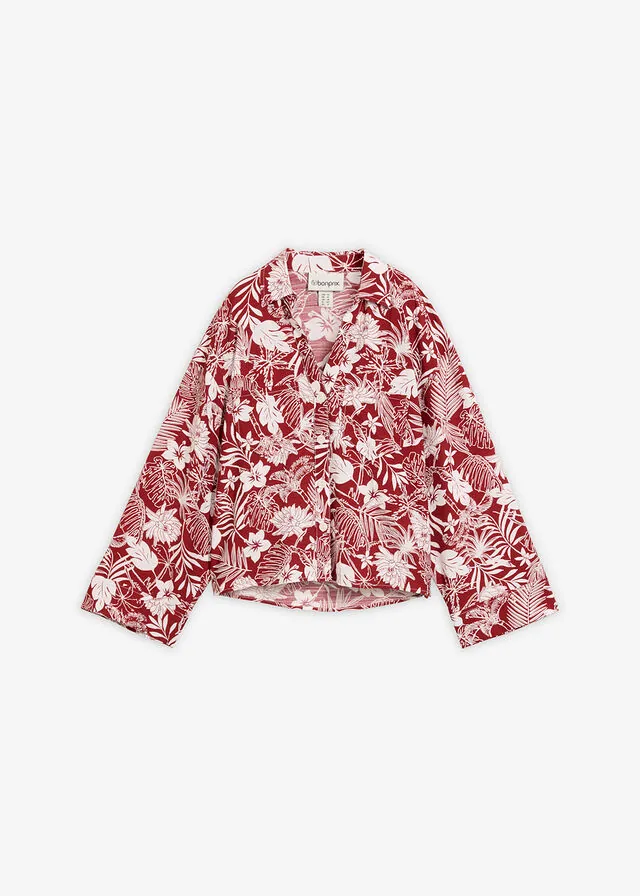 Blusa tipo resort de mezcla de viscosa