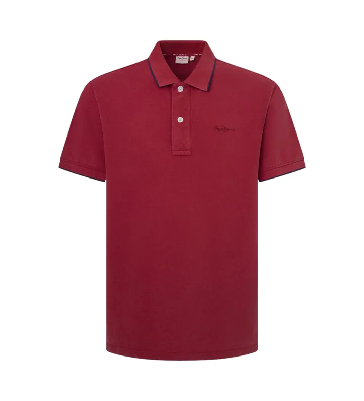 Pepe Jeans para hombre. PM542207 Polo John Gd Ss granate (L), Casual, Manga corta, Sostenible