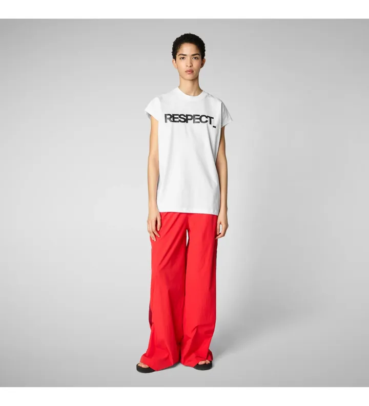 Save The Duck para mujer. DT2231W-BESY20 Camiseta Fiora blanco (M), Casual, Algodón, Manga corta