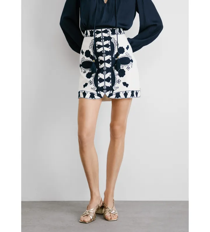 Pepe Jeans para mujer. PL901200 Falda corta en lona de algodón blanco, negro (L), Casual