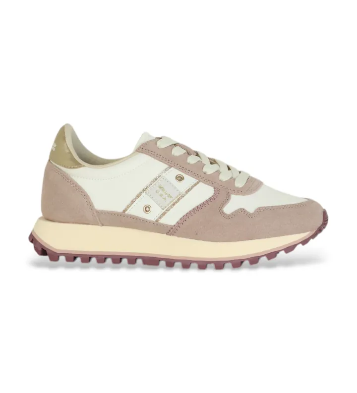 Blauer para mujer. S5MILLEN03 Zapatillas de piel Millen03 blanco (36), Plano, Cordones, Casual