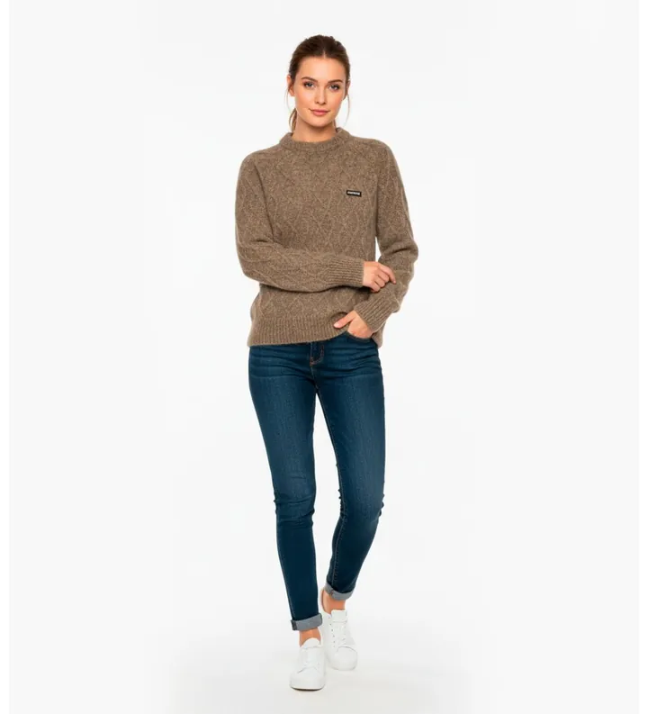 Rotate para mujer. 1147291968 Jersey Anda marrón (S), Casual, Poliamida, Manga larga