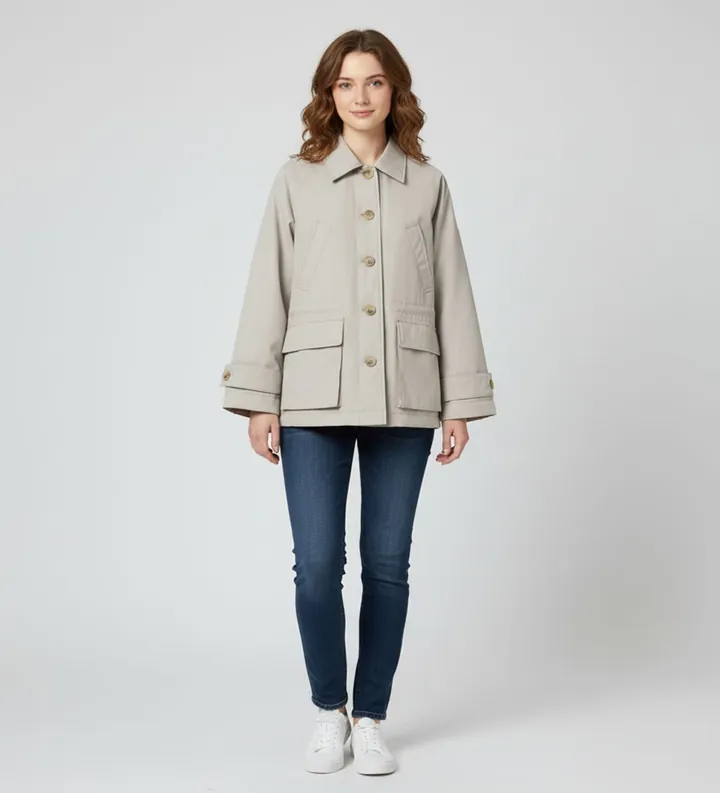 ECOALF para mujer. MCWGAJKBORNA0042W25-994 Chaqueta Bornas beige (S), Casual, Poliéster Reciclado, Sostenible