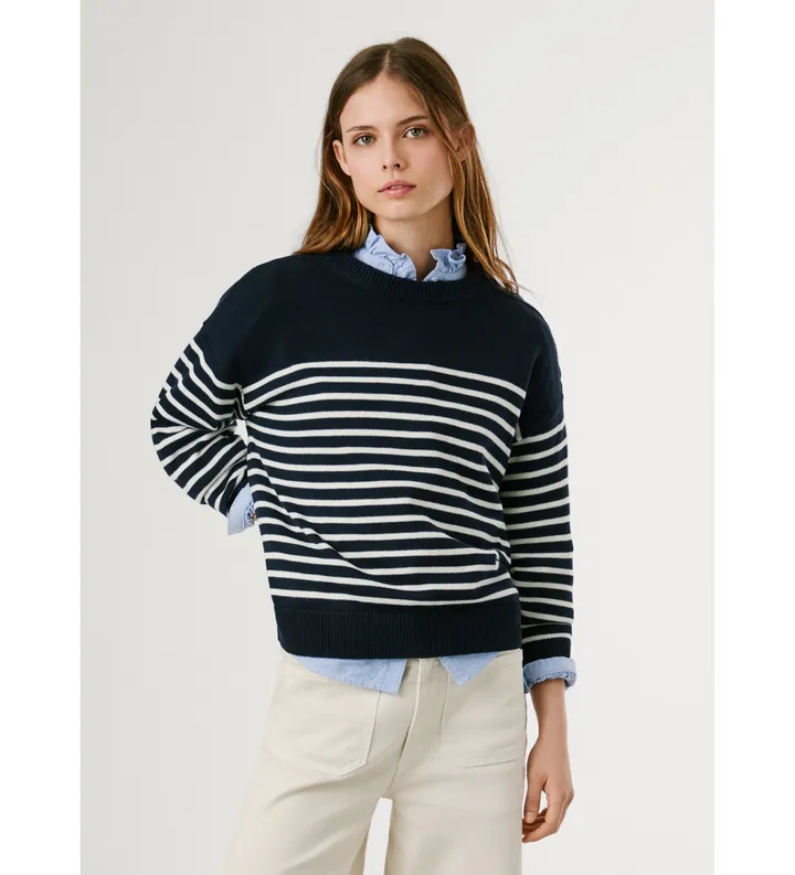 Pepe Jeans para mujer. PL7000005 Jersey Carlina marino (M), Casual, Algodón