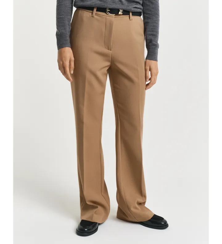 Gant para mujer. 4150334 Pantalones de vestir Slim Fit acampanados beige (34), Casual, Clásico, Poliéster