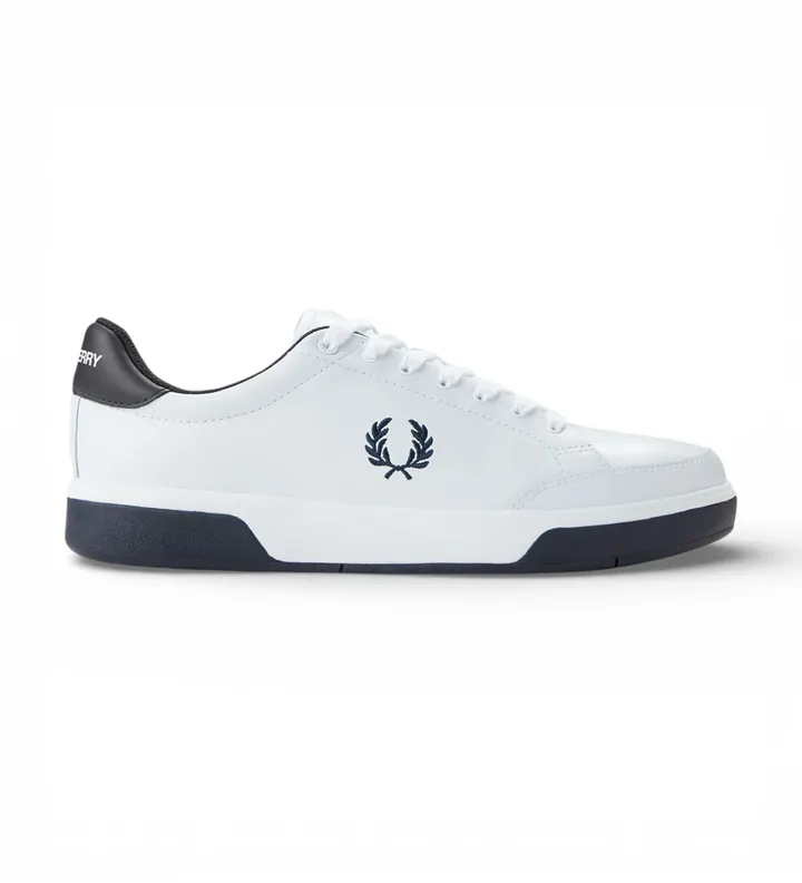 Fred Perry para hombre. B2314-100 Zapatillas de Piel B301 blanco (45), Plano, Cordones, Casual
