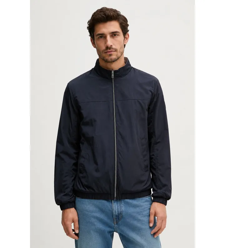 Guess para hombre. M6GL03W1659 Chaqueta Bomber Reversible marino, gris (L), Casual, Poliamida