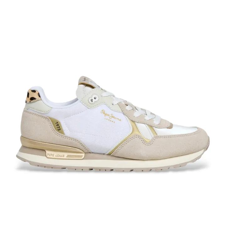 Pepe Jeans para mujer. PLS400023 Zapatillas Britlen beige (36), Plano, Cordones, Casual
