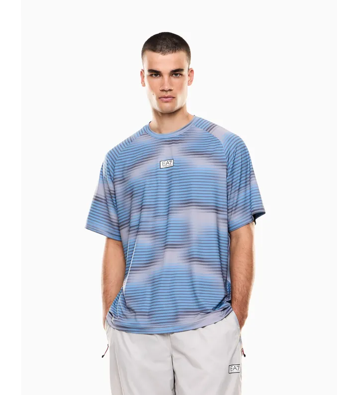 EA7 para hombre. 7M001371_AF17770 Camiseta Ventus7 azul claro (3XL), Casual, Poliéster, Manga corta