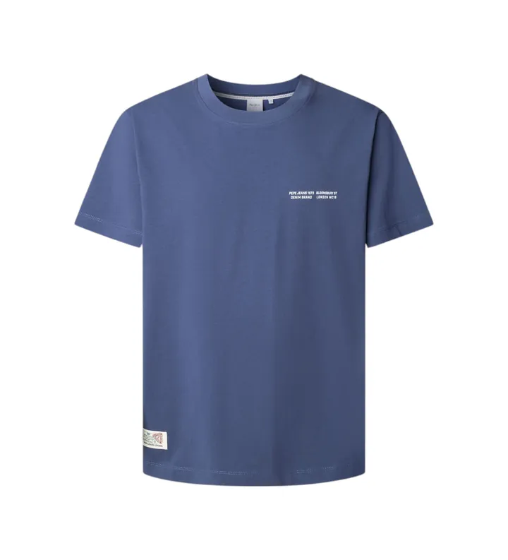 Pepe Jeans para hombre. PM5010294 Camiseta Sean marino (L), Casual, Algodón, Manga corta