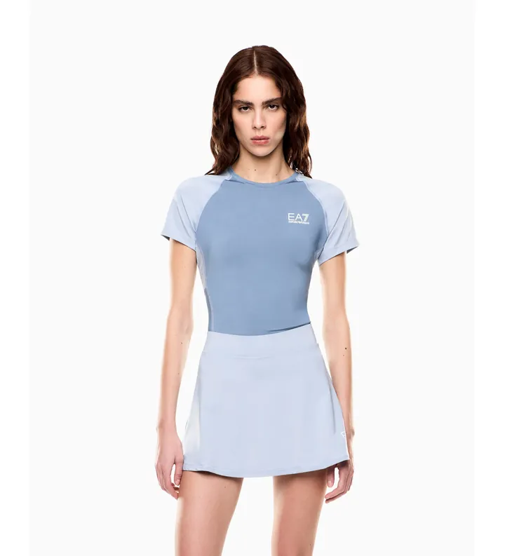 EA7 para mujer. 7W000892_AF14524 Falda Tennis Pro azul (L), Deportivo, Tenis/Padel, Poliamida