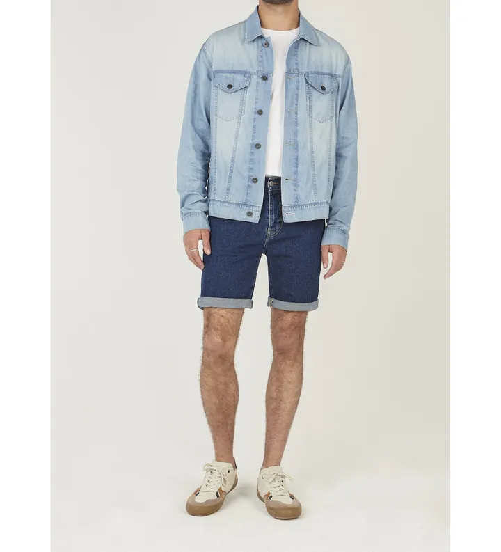 Pepe Jeans para hombre. PM80000395CB Pantalón corto Slim Hatch azul (28), Casual, Algodón, Denim