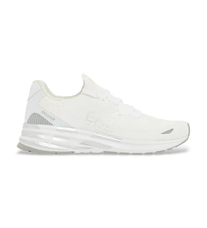 EA7 unisex. 7X000652_AF18639 Zapatillas Crusher Distance Knit 2.0 blanco (35 1/3), Plano, Cordones, Casual