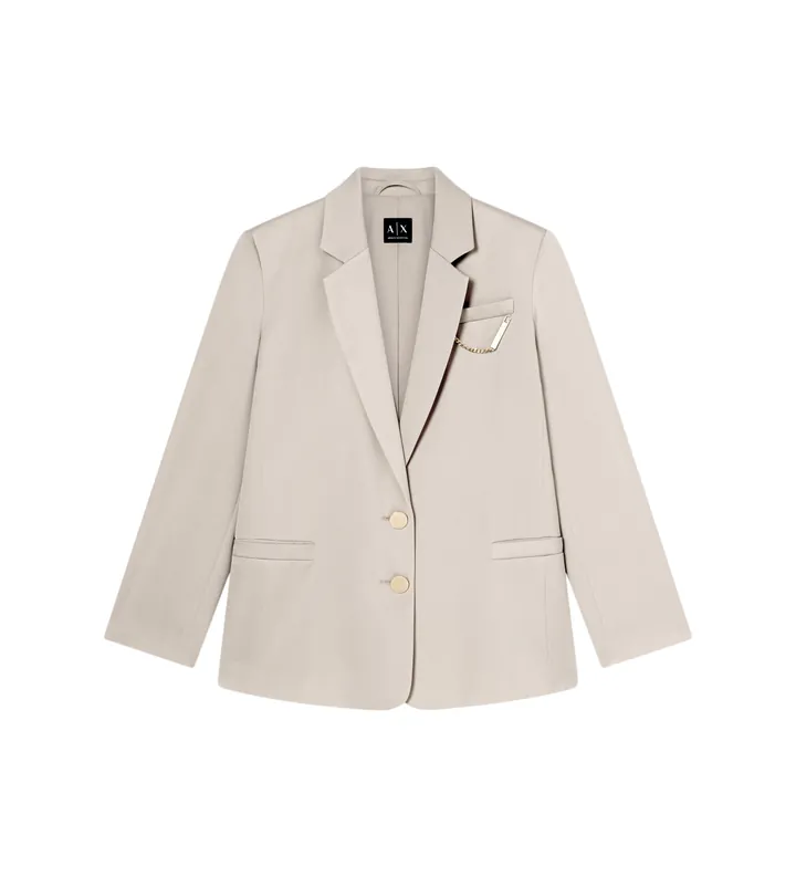A|X Armani Exchange para mujer. XW001953AF21553U6223 Americana Semi beige (3XL), Casual, Clásico, Poliéster