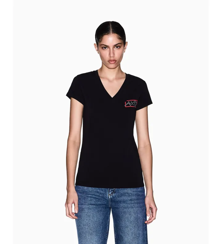 A|X Armani Exchange para mujer. XW002318AF16294UC001 Camiseta essential negro (L), Casual, Algodón, Manga corta