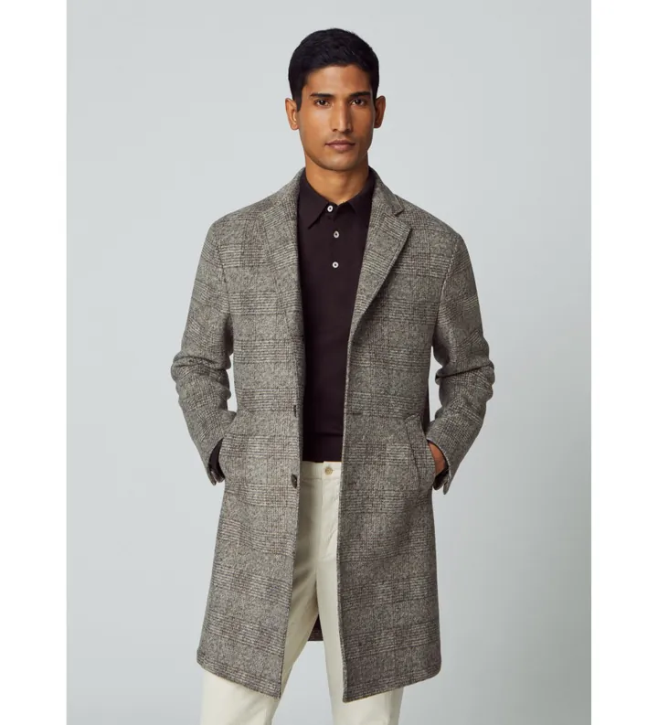 Hackett London para hombre. HM403049 Abrigo Brushed gris (42/32), Casual, Acrílico, Manga larga