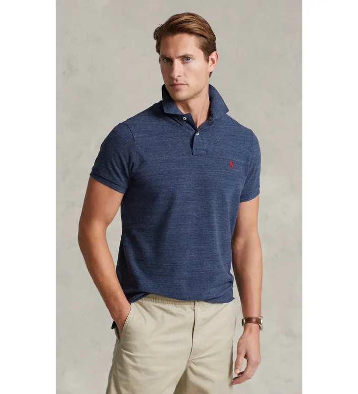 Polo Ralph Lauren para hombre. 710548797012 Polo de piqué Slim Fit marino (3XL), Azul, Casual, Algodón, Manga corta