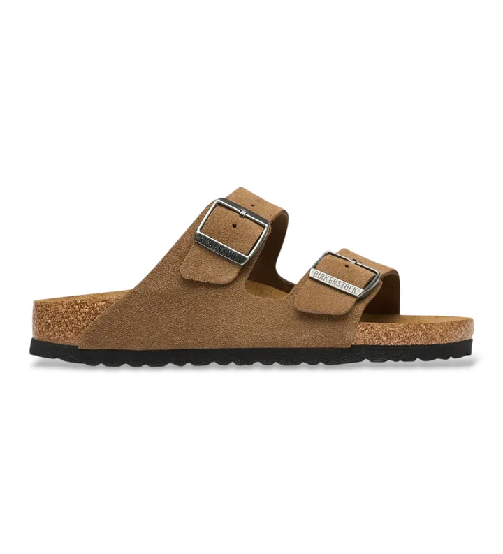 Birkenstock para mujer. 1032717 Sandalias de Piel Arizona (Ajuste Estrecho) marrón (36), Plano, Ante, Ninguno, Casual