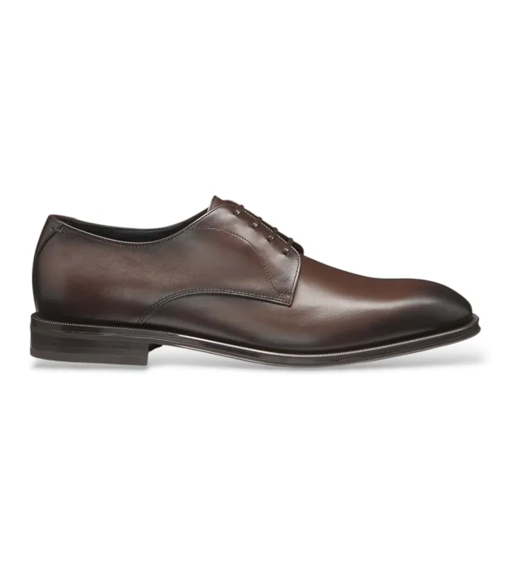 BOSS para hombre. 50536535 Zapatos de piel Derrek Derb marrón oscuro (41), Plano, Cordones, Casual, Clásico