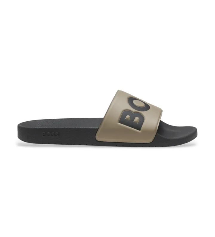 BOSS para hombre. 50536835 Chanclas Aryeh Slid marrón (40), Plano, Ninguno, Casual, Beachwear