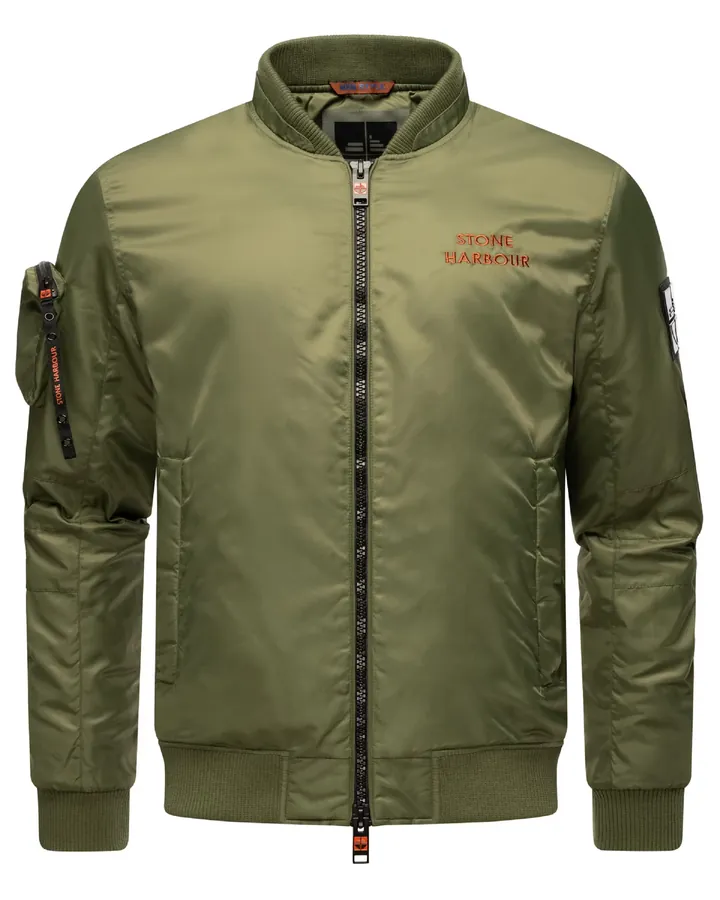 STONE HARBOUR Chaqueta de entretiempo 'Berkoo' oliva / naranja oscuro