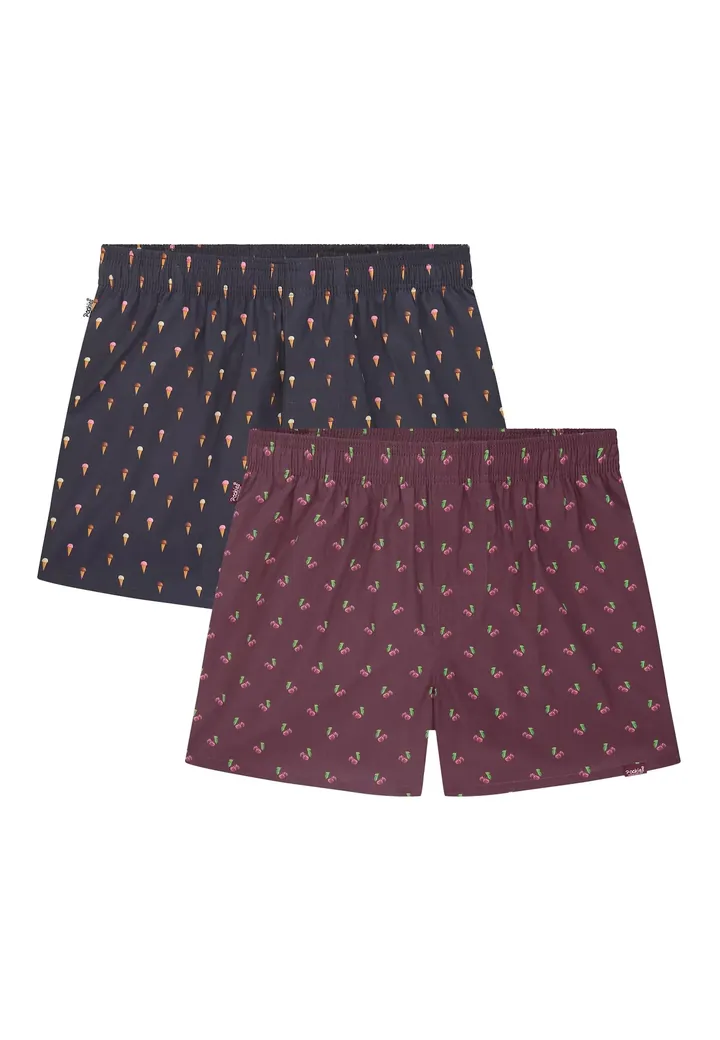 Pockies Calzoncillo boxer  verde / lila / rojo