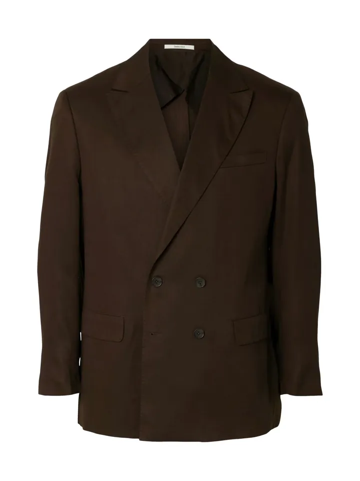 SELECTED Chaqueta saco 'SLHKIM'  marrón oscuro