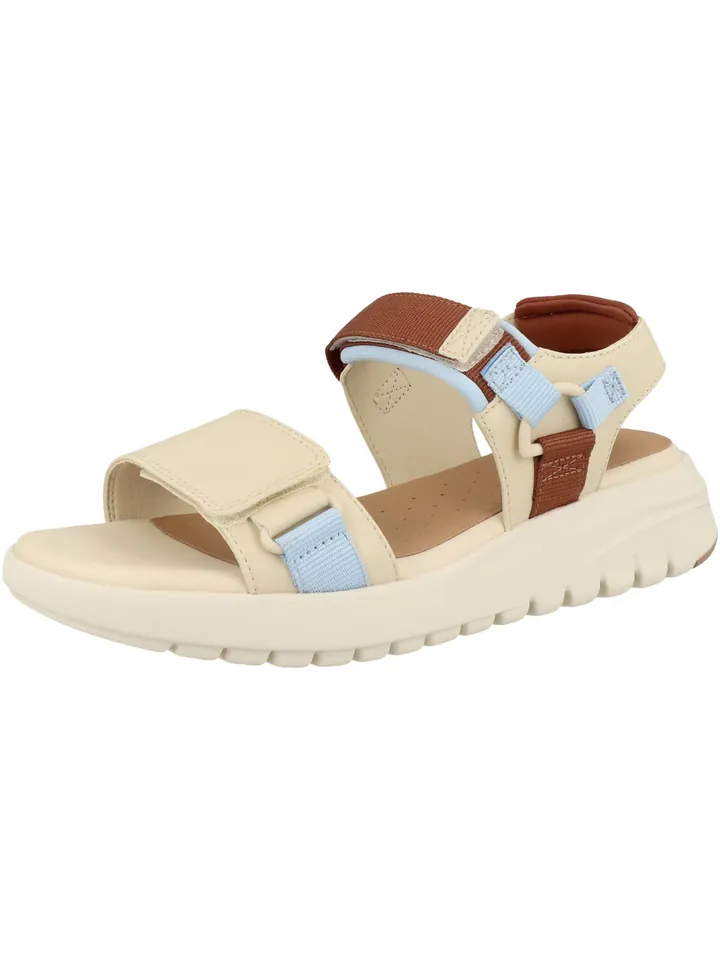 GEOX Sandalias 'Flextride'  crema / azul / marrón