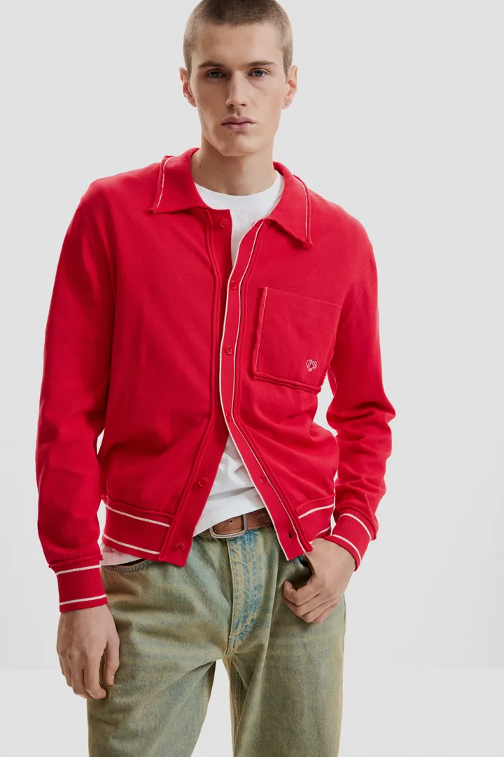 Desigual, Jersey fino botones, Hombre, Algodon, Rojo, L