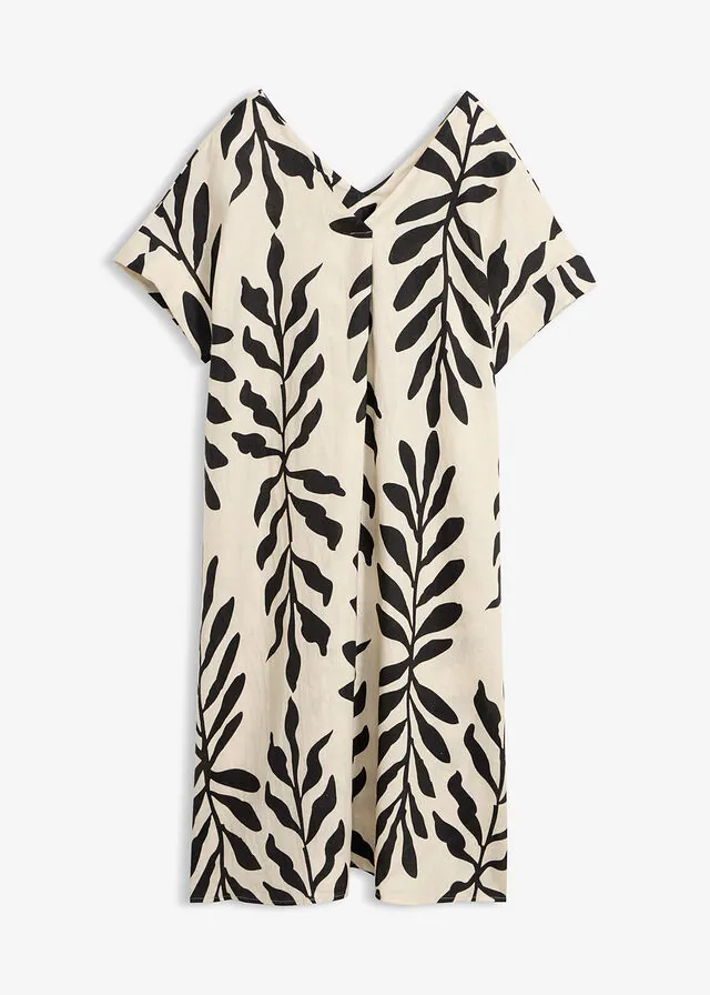 Vestido tipo caftán de lino puro