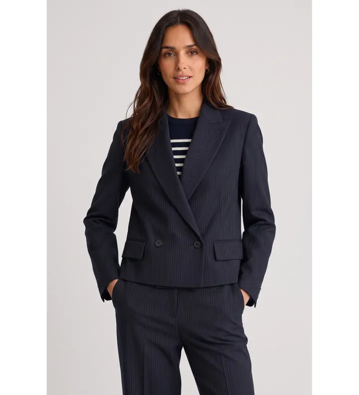 Weekend Max Mara para mujer. 2625046062650 Chaqueta Canapa marino (36), Casual, Lana, Clásico