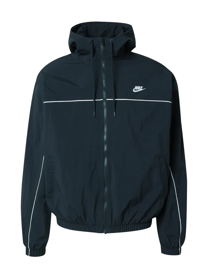 Nike Sportswear Chaqueta de entretiempo 'CLUB ATHLETE' negro / blanco