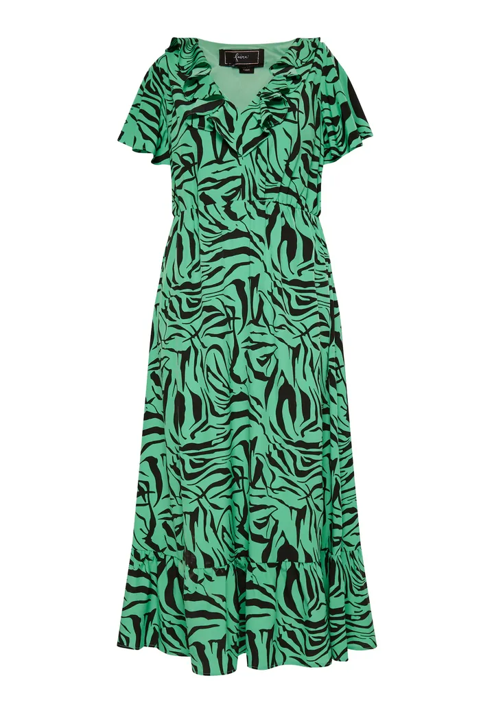 faina Vestido 'Caneva'  verde hierba / negro
