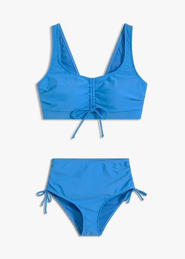 Bikini tipo bustier con cintas para anudar (2 piezas)