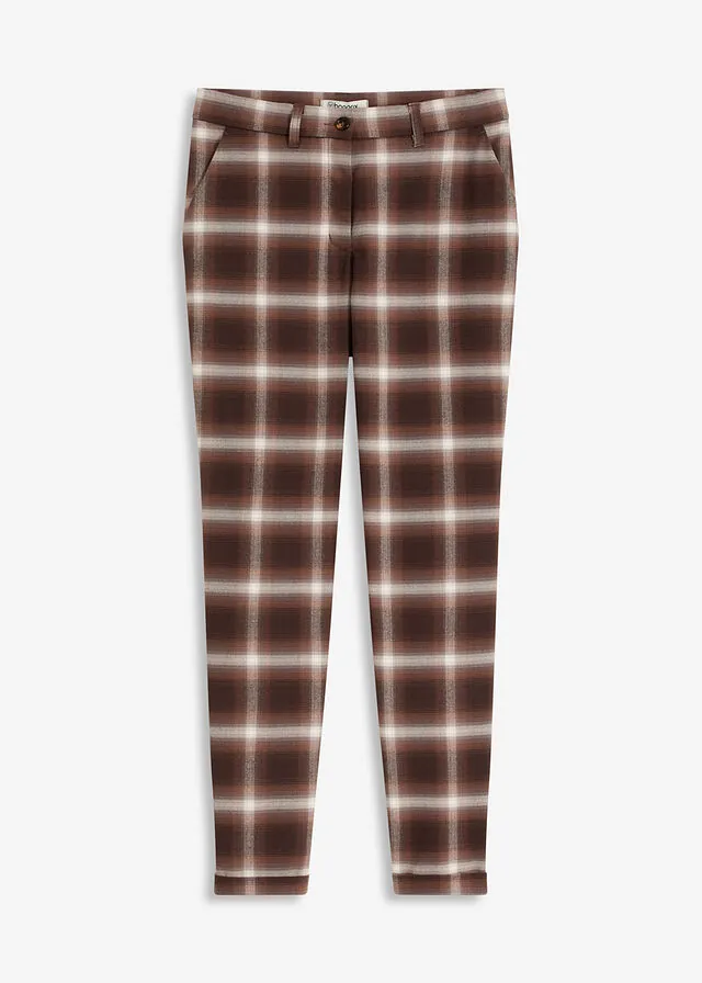 Pantalón de cuadros con dobladillos