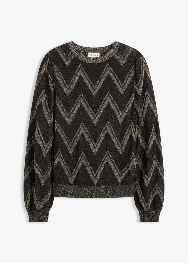 Jersey de punto fino con efecto brillante