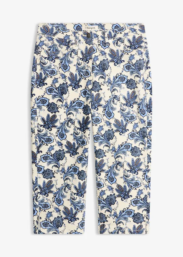 Pantalón capri de algodón elástico