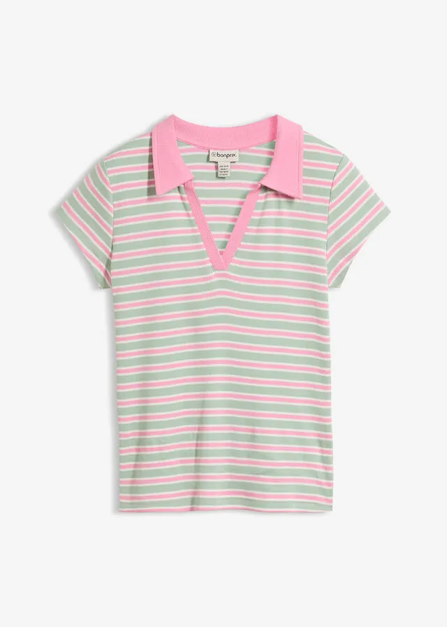 Polo de canalé de algodón orgánico puro