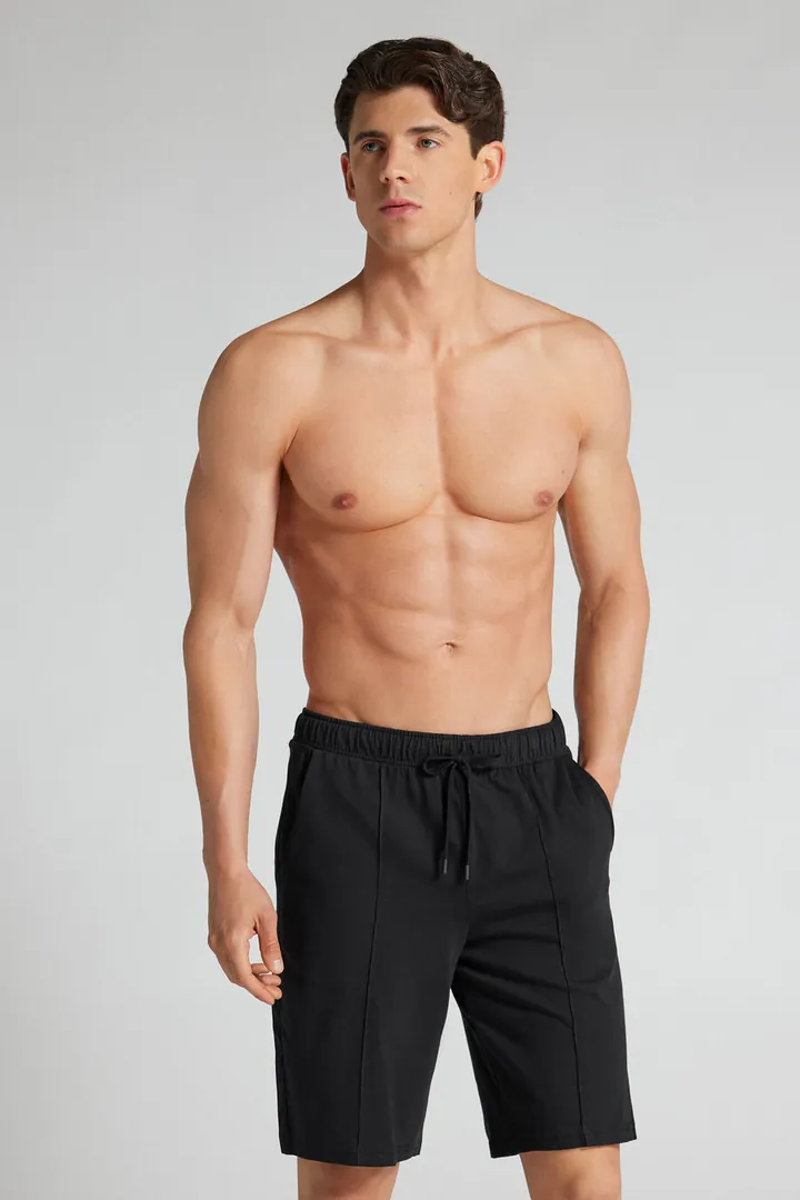 Intimissimi Pantalón Corto de Algodón con Ribete Hombre Azul Tamaño L