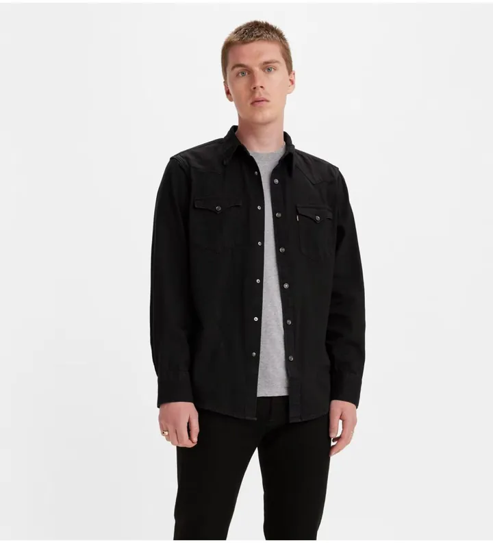 Levi's para hombre. 85744-0002 Camisa Bartstow Western negro (L ), Casual, Algodón, Manga larga, Sostenible