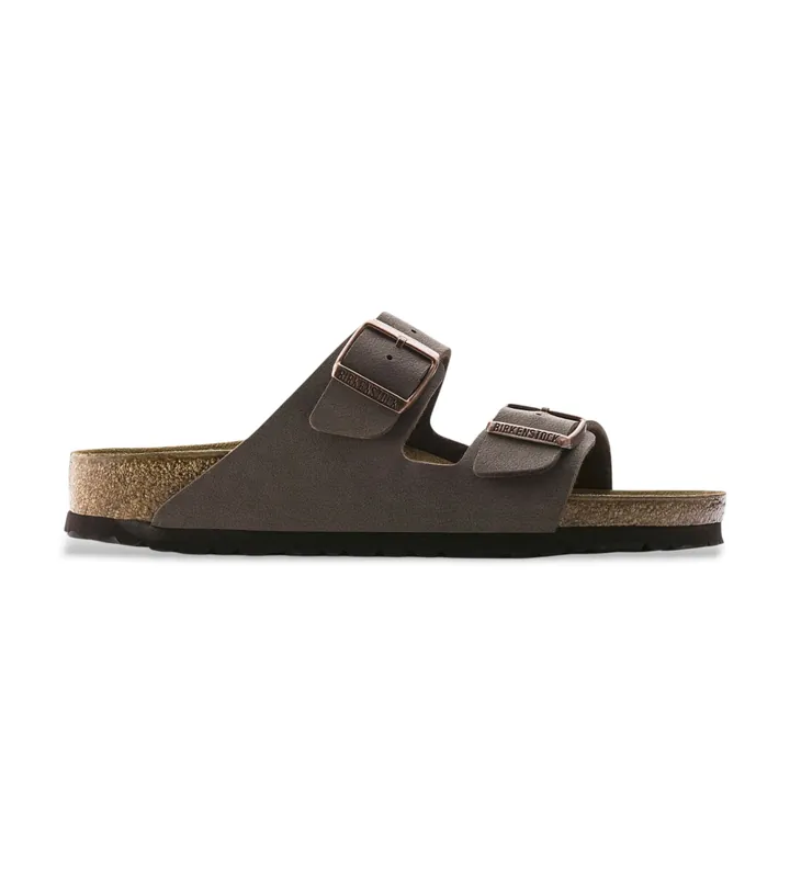 Birkenstock para mujer. 151183 Sandalias de Piel Arizona Birko-Flor Nubuck (Ajuste Estrecho) marrón (38), Plano, Ninguno, Casual