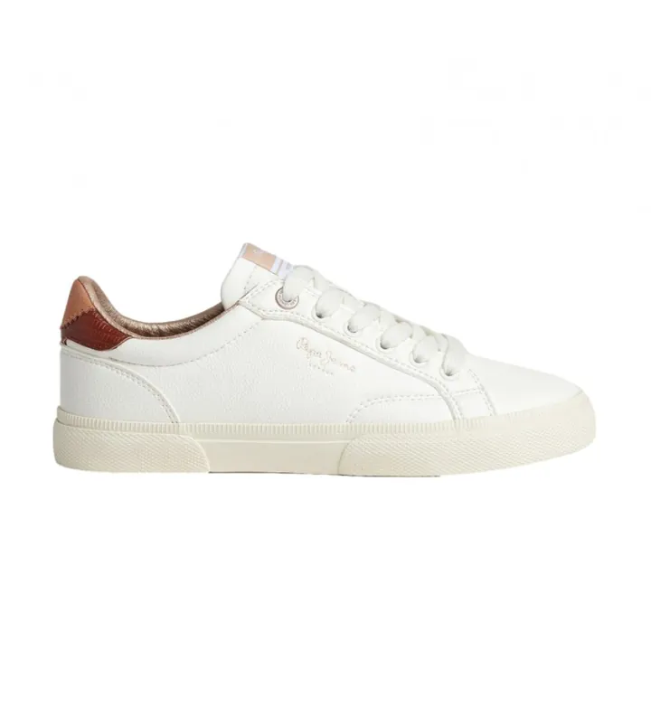 Pepe Jeans para mujer. PLS31537 Zapatillas Kenton Class blanco (39), Plano, Cordones, Casual