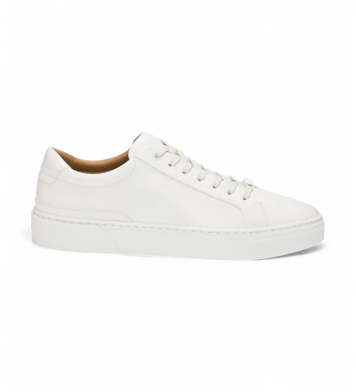 BOSS para hombre. 50536841 Zapatillas de Piel Gary blanco (40), Plano, Cordones, Casual