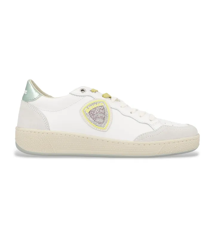 Blauer para mujer. S5OLYMPIA11 Zapatillas de Piel Olympia11 beige (36), Plano, Cordones, Casual