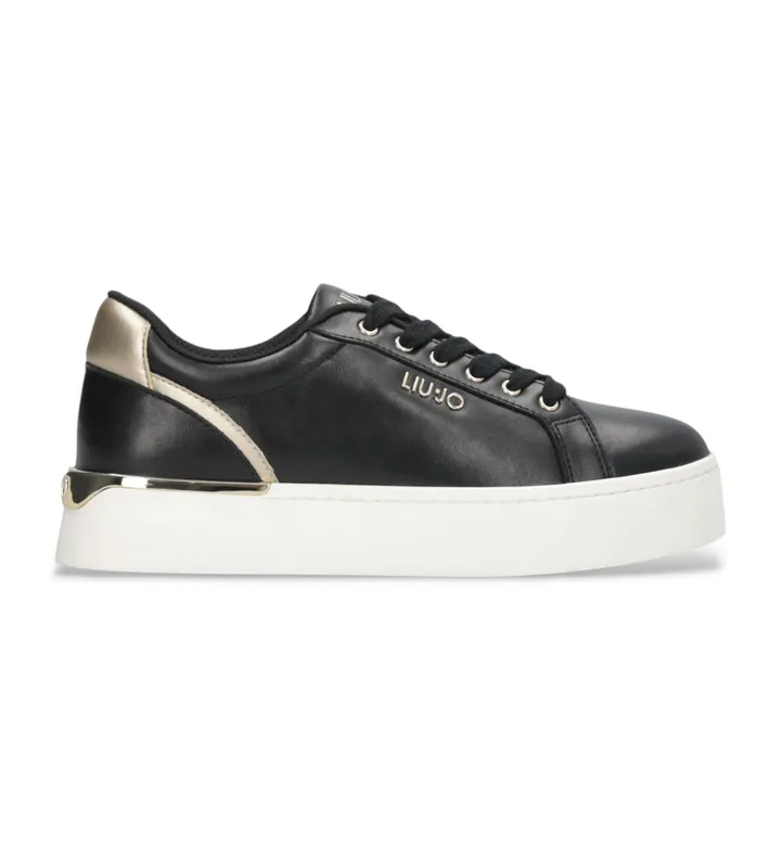 Liu Jo para mujer. BF5041PX026S1189 Zapatillas de piel con plataforma negro (39), 3 a 5cm, Cordones, Casual