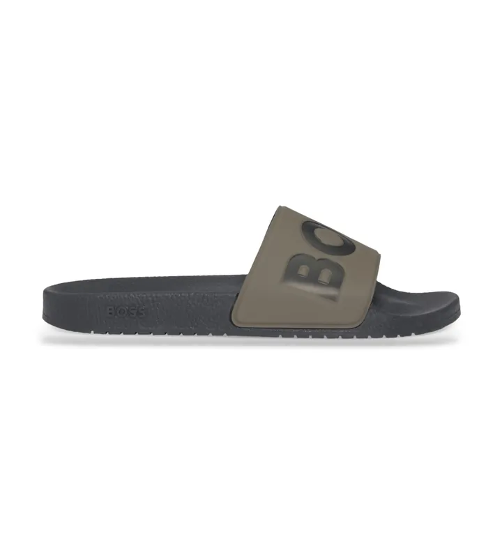 BOSS para hombre. 50536835 Chanclas Aryeh verde (39), Plano, Ninguno, Beachwear