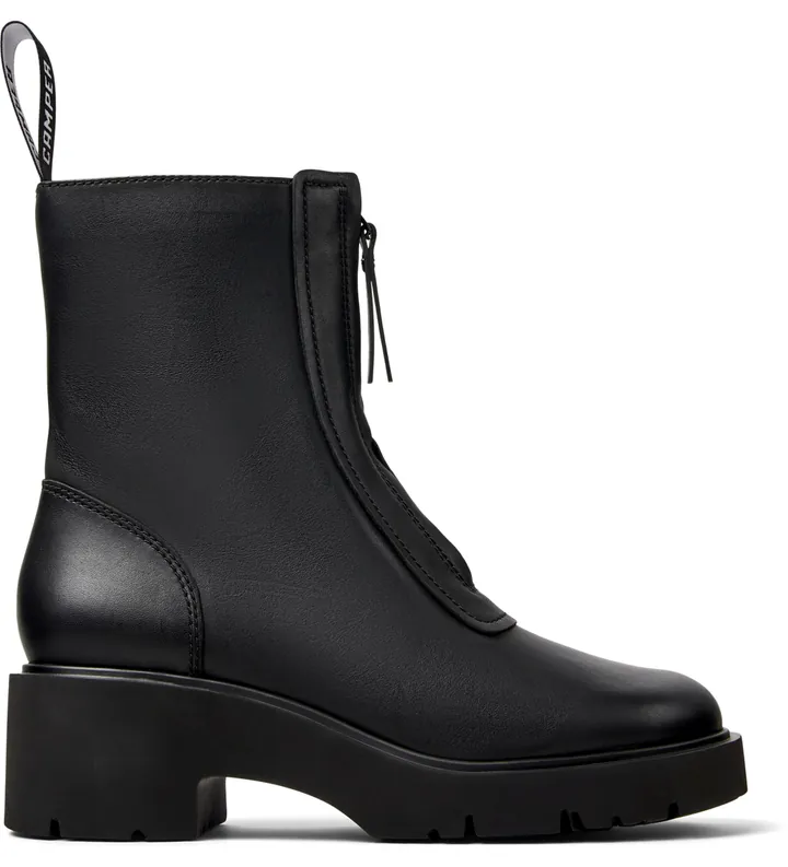 Camper para mujer. K400776-001 Botas de piel Milah negro (36), 1 a 3cm, Cremallera, Casual