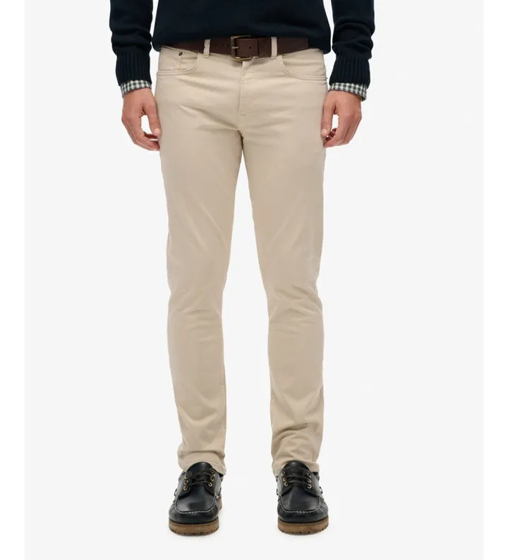 Superdry para hombre. M7011425A Pantalón Merchant Sateen beige (30/32), Casual, Algodón
