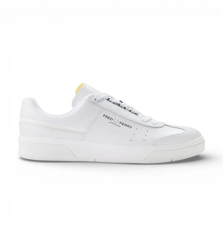 Fred Perry para hombre. B2317-200 Zapatillas de Piel B302 blanco (44), Plano, Cordones, Casual